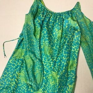 Rare Lilly Pulitzer Chauncey Cold Shoulder Dress Size 14.
